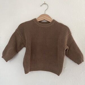 NWT Kambia Kids Gender Free Cotton Sweater, 6-9 mos, Taupe